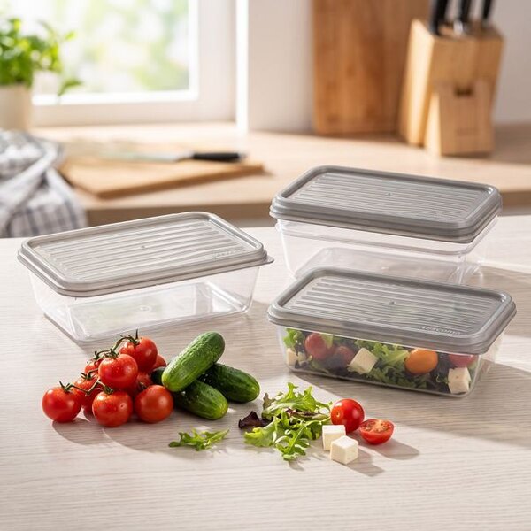 Dózy s víkem 4FOOD 1,35 l, 3 ks