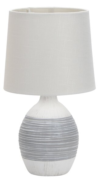 CLX Moderní keramická stolní lampa COSTANZO, 1xE14, 40W, bílošedá 41-78575