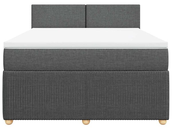 Box spring postel s matrací tmavě šedá 140x200 cm textil 3287473