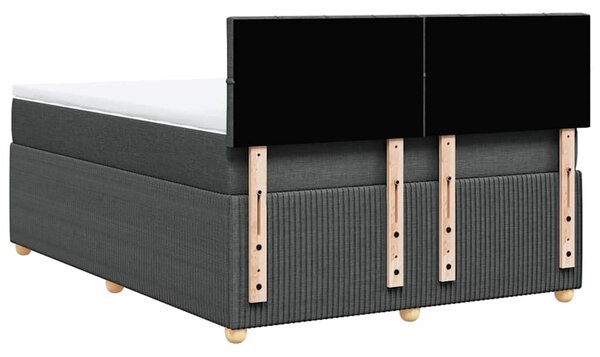 Box spring postel s matrací tmavě šedá 140x200 cm textil 3287480