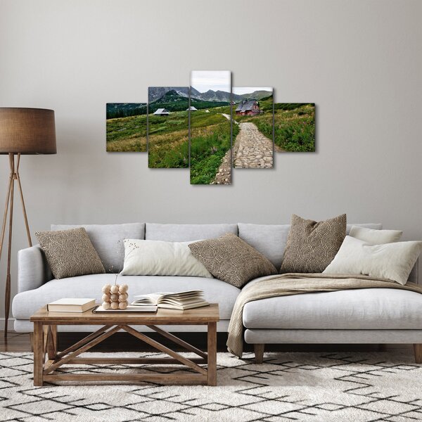 Obraz - Horská krajina s domečky (125x70 cm)