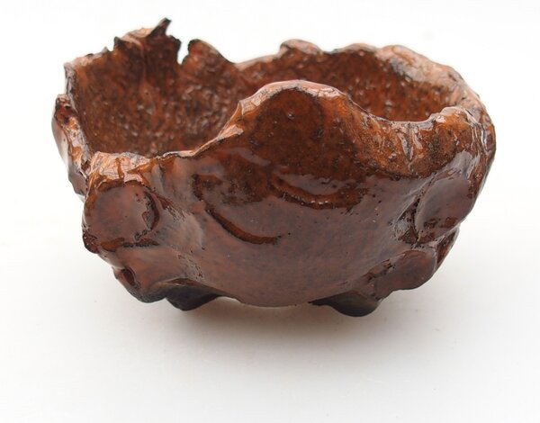 E-bonsai Keramická Skořápka 8,5 x 8 x 5 cm oranžová