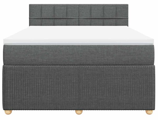 Box spring postel s matrací tmavě šedá 140x200 cm textil 3287480