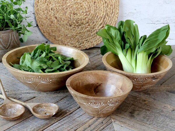 Dřevěná servírovací mísa z mangového dřeva Tours Bowl - Ø 30*10 cm - Chic Antique