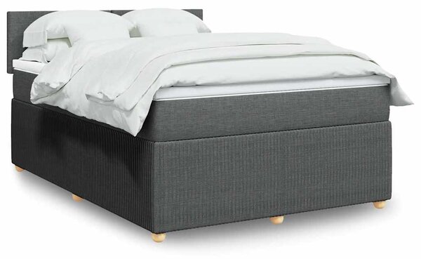 Box spring postel s matrací tmavě šedá 140x200 cm textil 3287473
