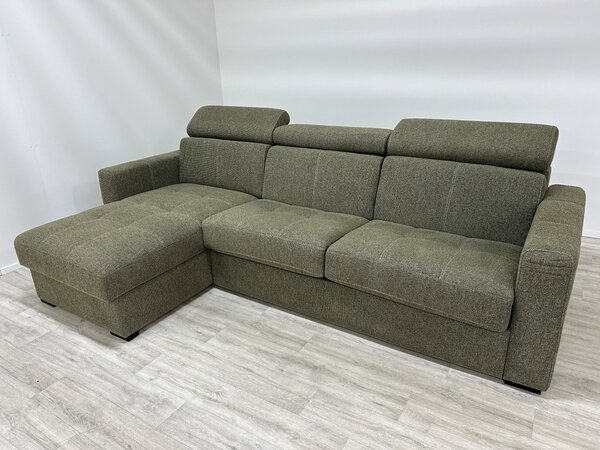 Rohová rozkládací sedací souprava pro každodenní rozkládání NARDO Levý roh, plocha spaní 140x190 cm