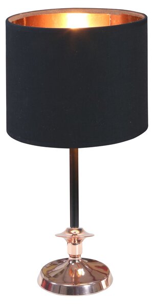 CLX Moderní stolní lampa RIOJA, 1xE14, 40W, černá, měděná 41-38784