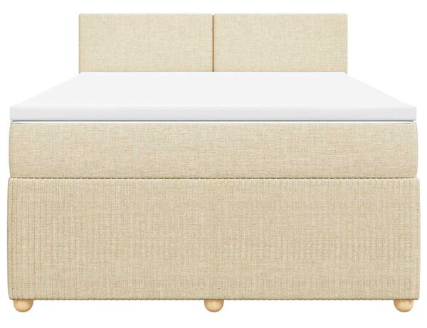 Box spring postel s matrací krémová 140x190 cm textil 3289749