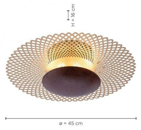 PAUL NEUHAUS LED stropní svítidlo, rezavá-zlatá, nepřímé, proti oslnění, stmívatelné, paměťová funkce SimplyDim 3000K