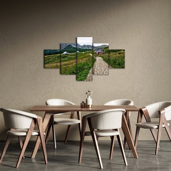 Obraz - Horská krajina s domečky (125x70 cm)