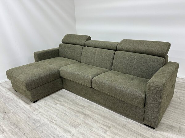 Rohová rozkládací sedací souprava pro každodenní rozkládání NARDO Levý roh, plocha spaní 140x190 cm