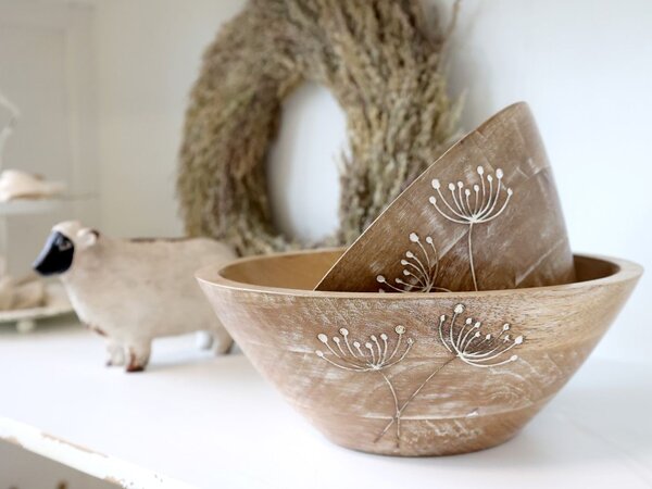 Dřevěná servírovací mísa z mangového dřeva Tours Bowl - Ø 30*10 cm - Chic Antique