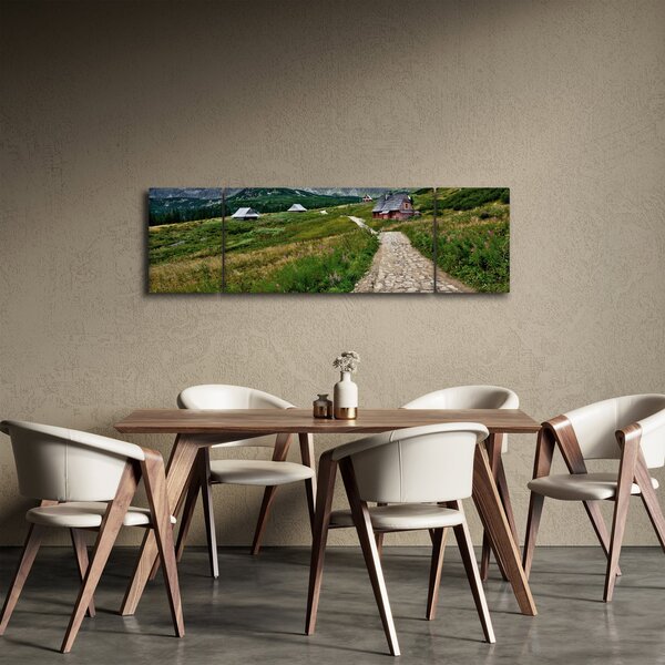 Obraz - Horská krajina s domečky (170x50 cm)