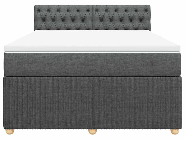 Box spring postel s matrací tmavě šedá 140x200 cm textil 3287487