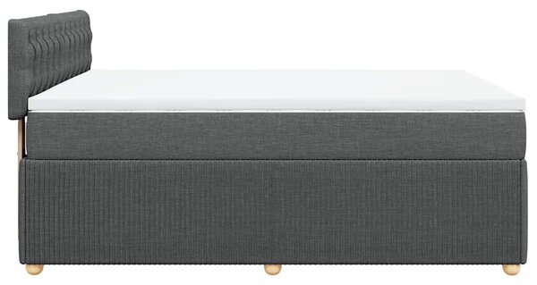 Box spring postel s matrací tmavě šedá 140x200 cm textil 3287487