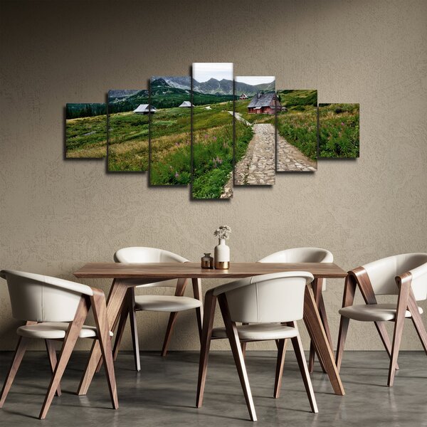 Obraz - Horská krajina s domečky (210x100 cm)