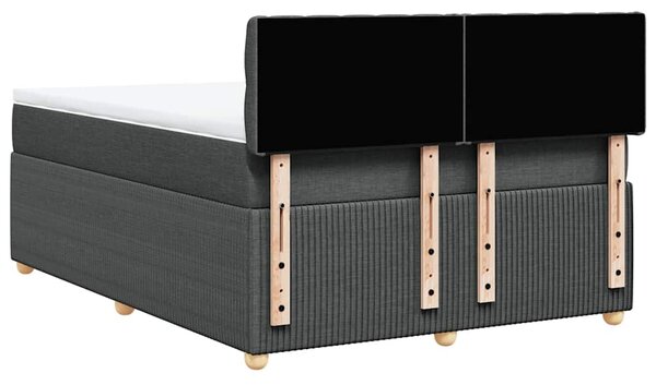 Box spring postel s matrací tmavě šedá 140x200 cm textil 3287487