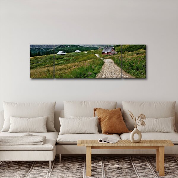 Obraz - Horská krajina s domečky (170x50 cm)