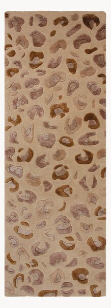 Ručně všívaný běhoun's viskózovým povrchem Leopard Print