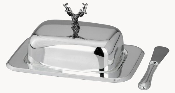 Sada postříbřené máselničky a nože Deer, 2 díly
