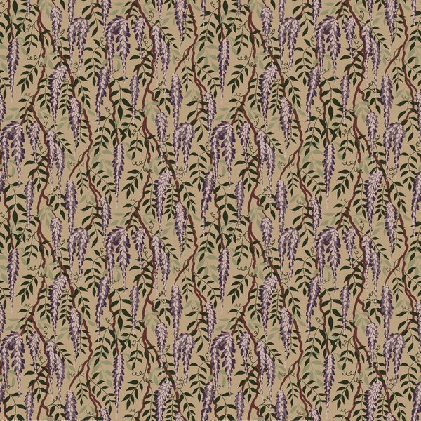 FUGU Botanická tapeta s vistárií – Wisteria Materiál: Digitální eko vlies - klasická tapeta nesamolepicí