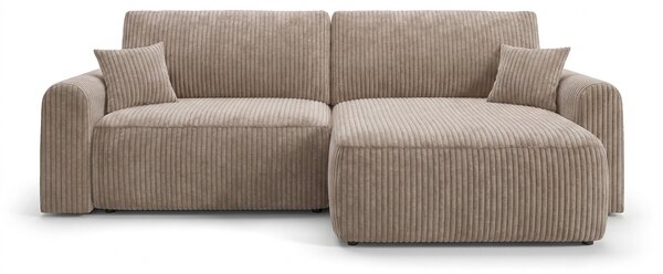 Rozkládací oboustranná sedací souprava do L NORDEN TILIA 250x140 cm, světle hnědá