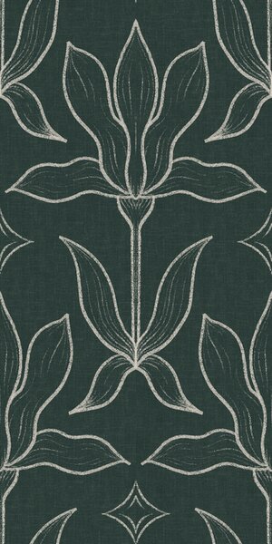FUGU Designová tapeta s magnóliemi – Magnolia Mirror Dark Green Materiál: Digitální eko vlies - klasická tapeta nesamolepicí