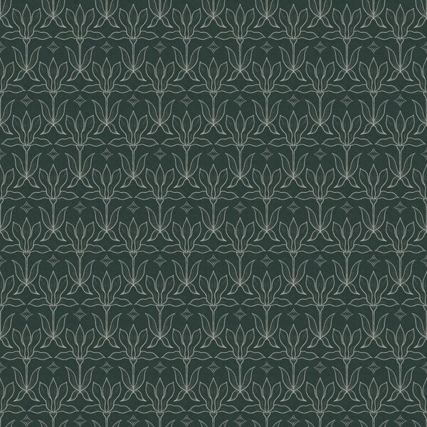 FUGU Designová tapeta s magnóliemi – Magnolia Mirror Dark Green Materiál: Digitální eko vlies - klasická tapeta nesamolepicí