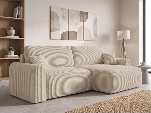 Rozkládací oboustranná sedací souprava do L NORDEN TILIA 250x140 cm, krémová