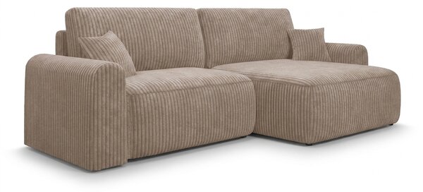 Rozkládací oboustranná sedací souprava do L NORDEN TILIA 250x140 cm, světle hnědá