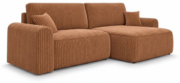 Rozkládací oboustranná sedací souprava do L NORDEN TILIA 250x140 cm, terakotová