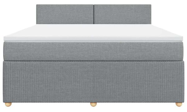 Box spring postel s matrací světle šedá 180 x 200 cm textil 3287528