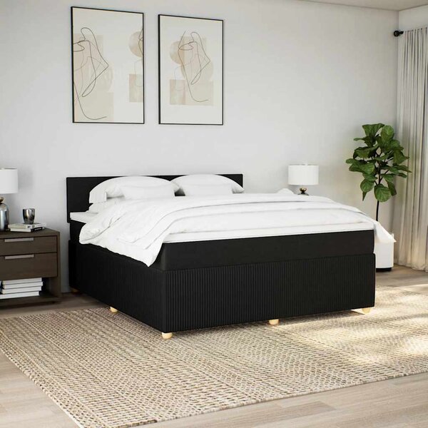 Box spring postel s matrací černá 180x200 cm textil 3287530