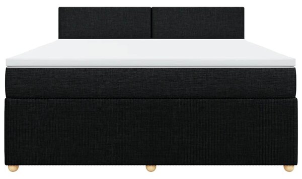 Box spring postel s matrací černá 180x200 cm textil 3287530