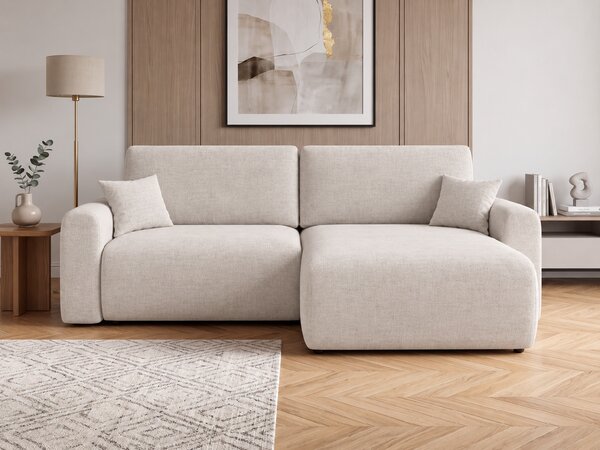 Rozkládací oboustranná sedací souprava do L NORDEN PAROS 250x140 cm, krémová
