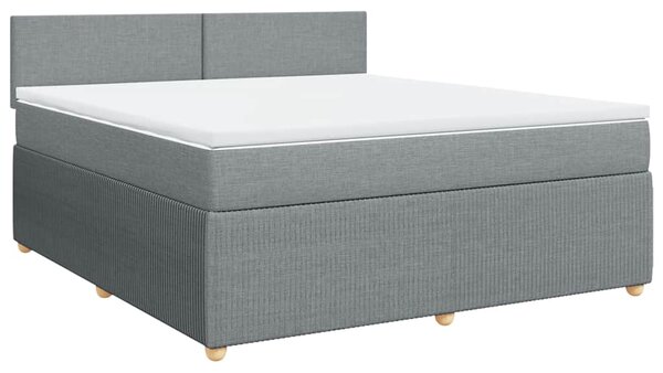 Box spring postel s matrací světle šedá 180 x 200 cm textil 3287528