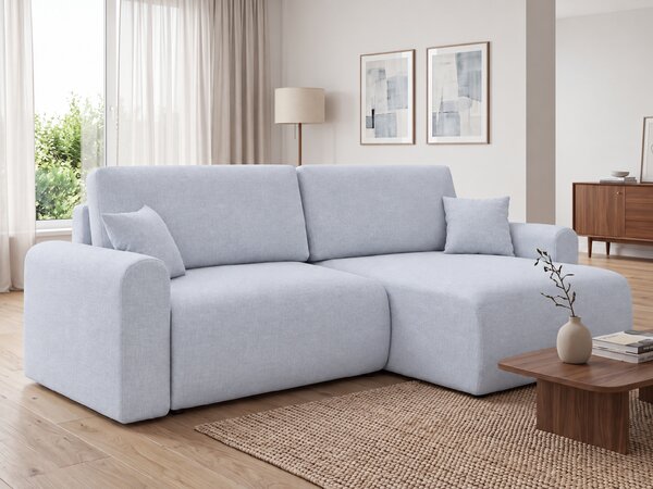 Rozkládací oboustranná sedací souprava do L NORDEN PAROS 250x140 cm, světle šedá