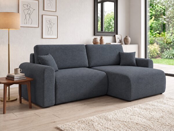 Rozkládací oboustranná sedací souprava do L NORDEN PAROS 250x140 cm, tmavě šedá