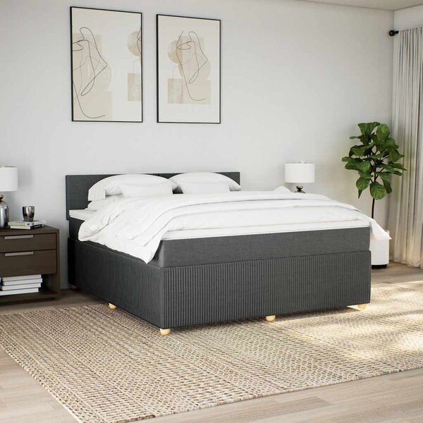 Box spring postel s matrací tmavě šedá 180x200 cm textil 3287529