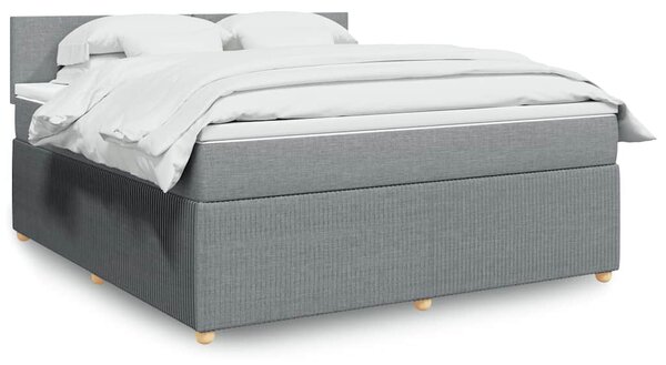 Box spring postel s matrací světle šedá 180 x 200 cm textil 3287528