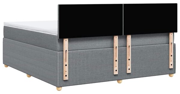 Box spring postel s matrací světle šedá 180 x 200 cm textil 3287528