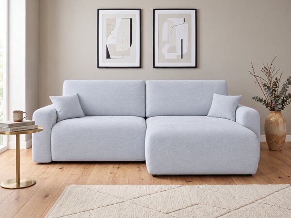 Rozkládací oboustranná sedací souprava do L NORDEN PAROS 250x140 cm, světle šedá