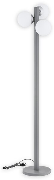 LOREO Moderní stojací lampa TANTE SZA, 3xE14, 40W, šedá, koule O2819 L3 SZA