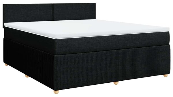 Box spring postel s matrací černá 180x200 cm textil 3287530