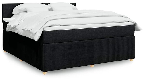 Box spring postel s matrací černá 180x200 cm textil 3287530