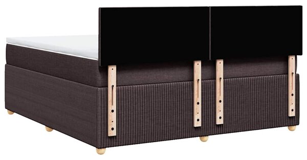 Box spring postel s matrací tmavě hnědá 180x200 cm textil 3287531
