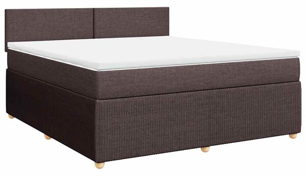 Box spring postel s matrací tmavě hnědá 180x200 cm textil 3287531