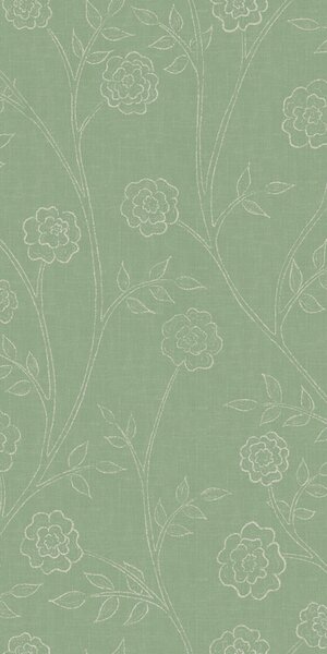 FUGU Jemná botanická tapeta s růžemi – Trailing Roses Sage Materiál: Digitální eko vlies - klasická tapeta nesamolepicí