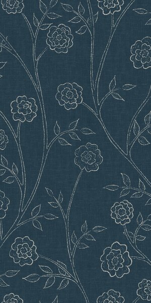 FUGU Designová tapeta s růžemi – Trailing Roses Deep Teal Materiál: Digitální eko vlies - klasická tapeta nesamolepicí