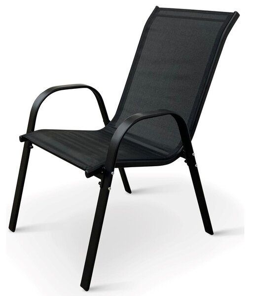 Ramada Zahradní stohovatelná židle, ocel/textil, černá NOELA 34570101
